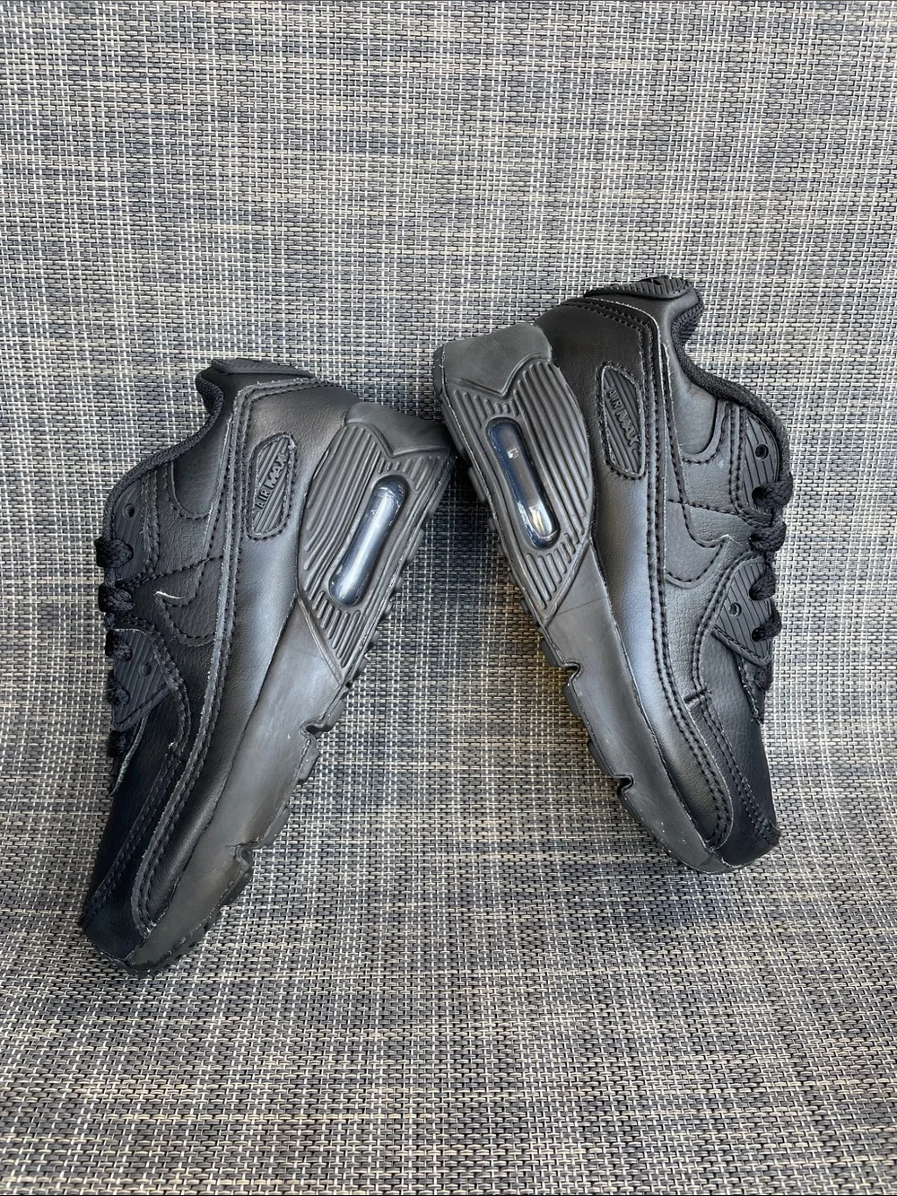 Nike Air Max 90 LTR Toddler Sneakers all-black leather Shoes size 10.5